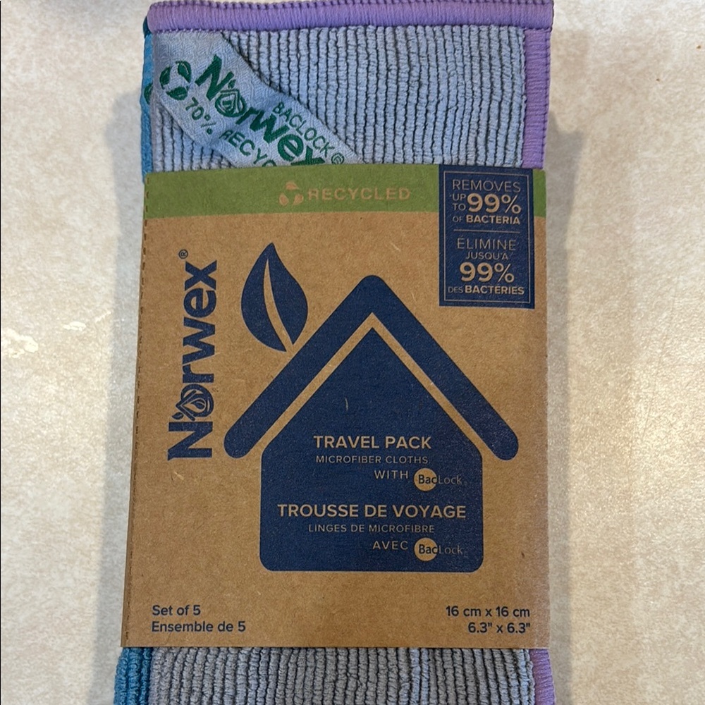 Norwex Eco-Friendly Microfiber Cloth Set - Blue and Purple